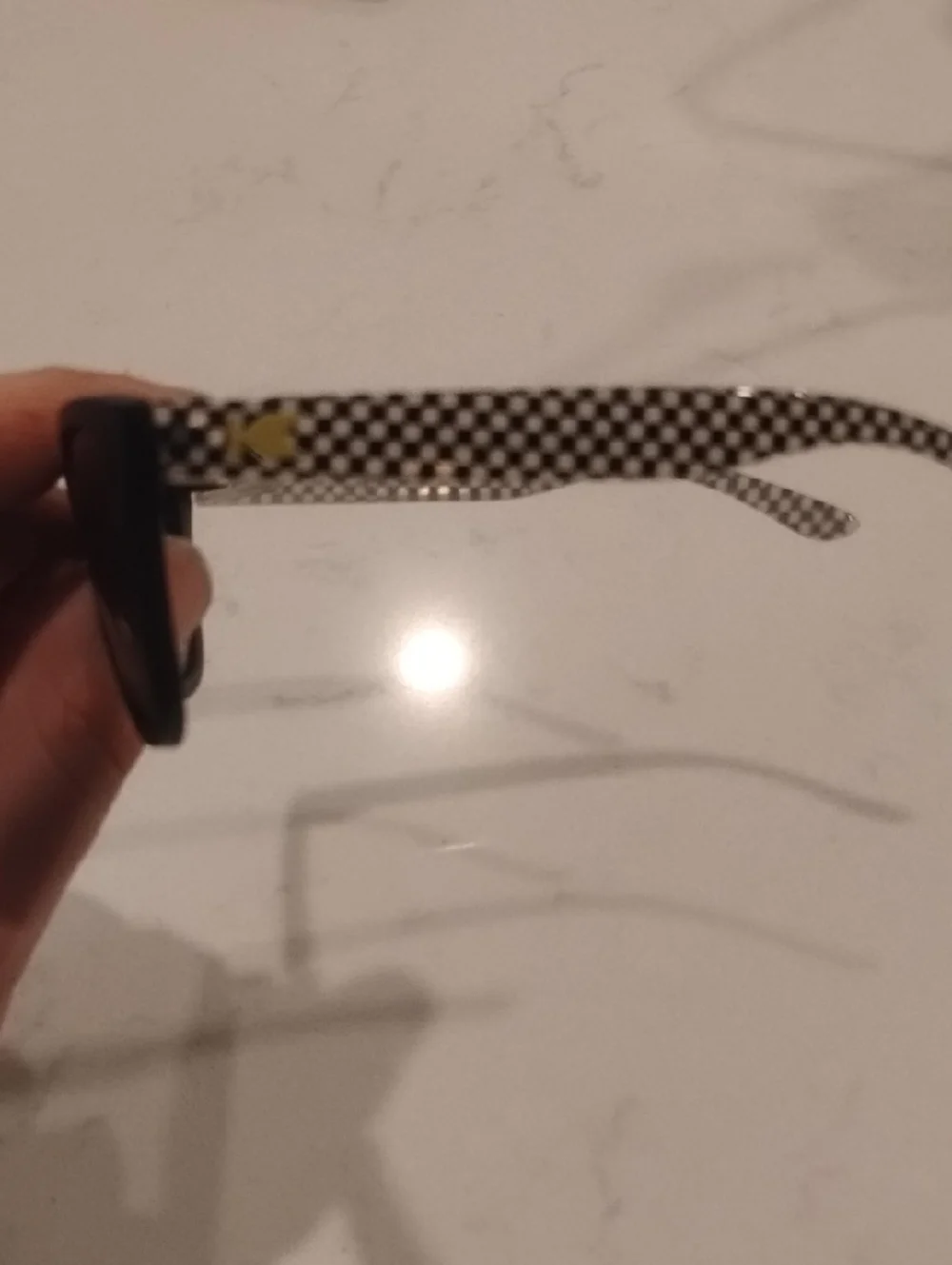 Kid's Black Knockarounds Frame Sunglasses with Checkered Arms